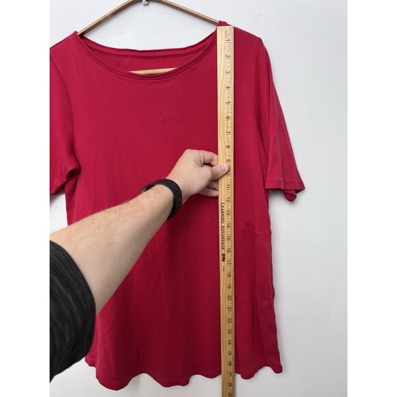 J. Jill Shirttail Tee Shirt Women's Small 100% Pima Cotton Hot Pink Short Sleeve - Picture 5 of 7